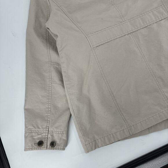 LL Bean Adirondack Barn Chore Coat Women Large Beige Flannel Lined Corduroy - Picture 9 of 14